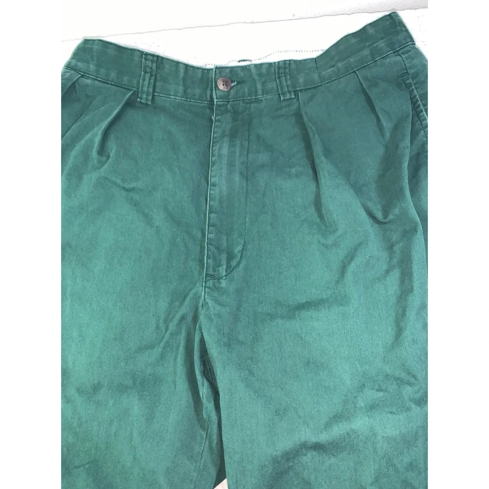 Polo Golf Ralph Lauren Mens 30x29 Vintage Pleated Chino Pants Green Cotton